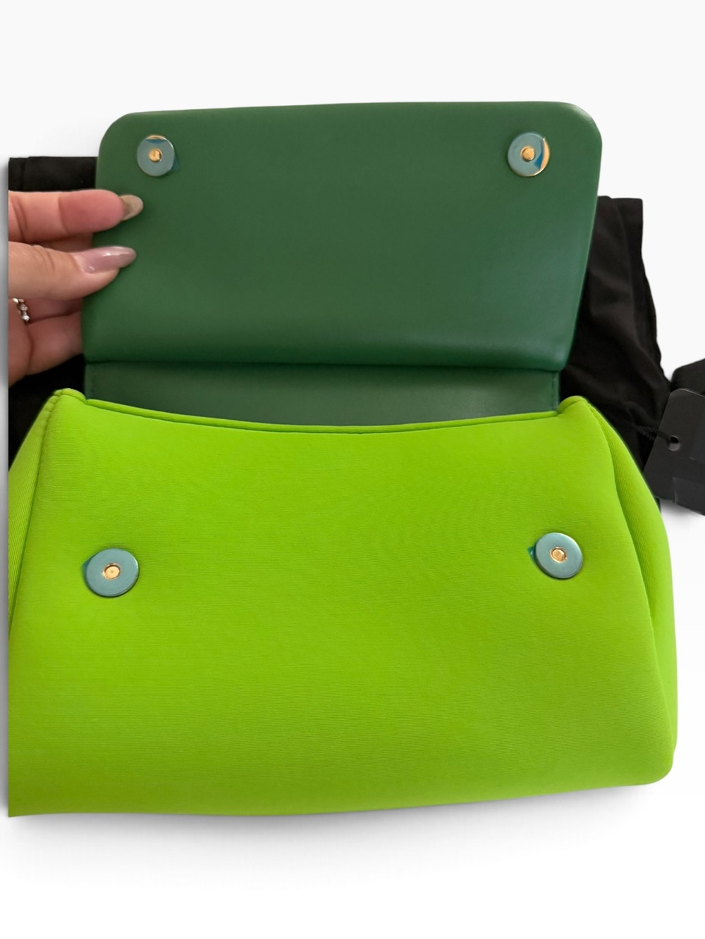 Dolce & Gabbana Neon Green Small Sicily Top-Handle Satchel w/ green leader Trim - Picture 3 of 8